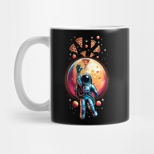 Astronaut in Space with Pizza, Love Eating Pizza Mug